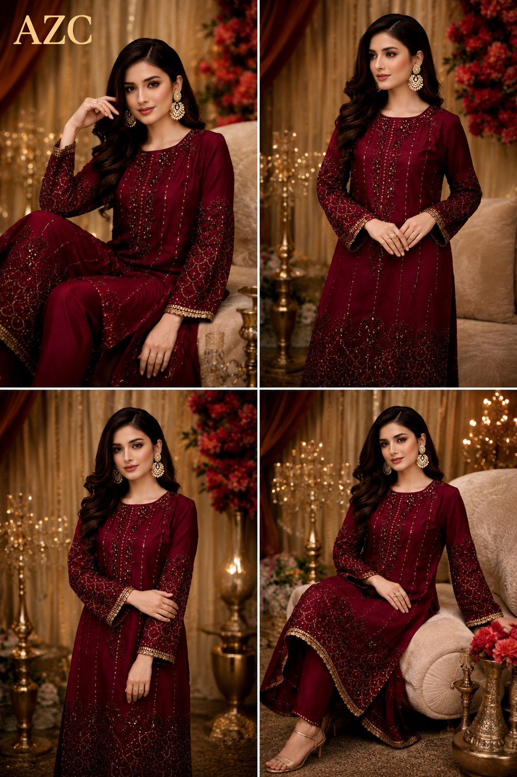 AZC Signature 2-Piece Ready to Wear Embroidered Lawn Dress