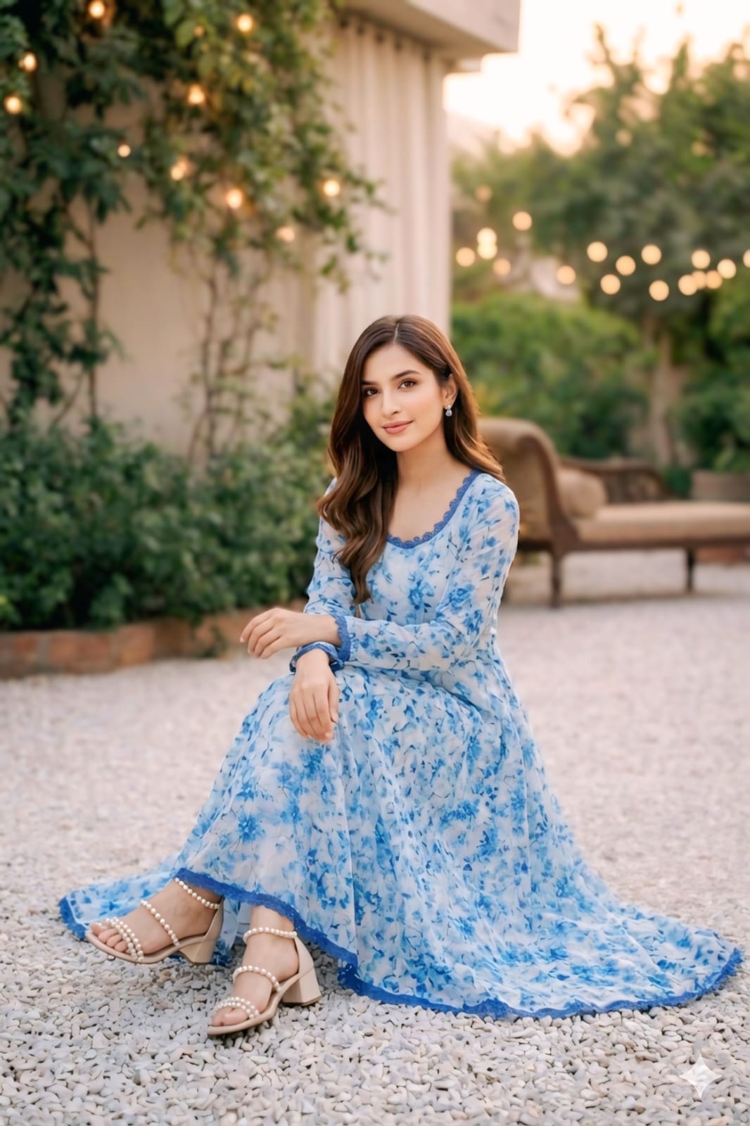 Elegant Floral Lawn Frock 🌸