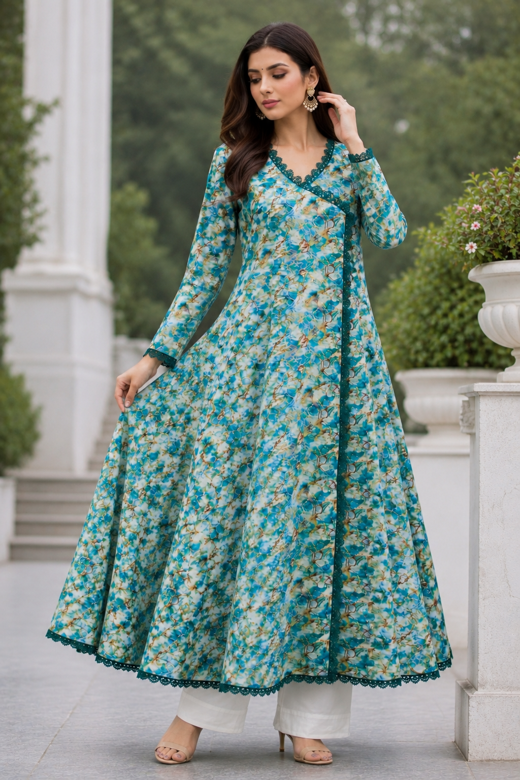 Elegant Floral Lawn Frock 🌸