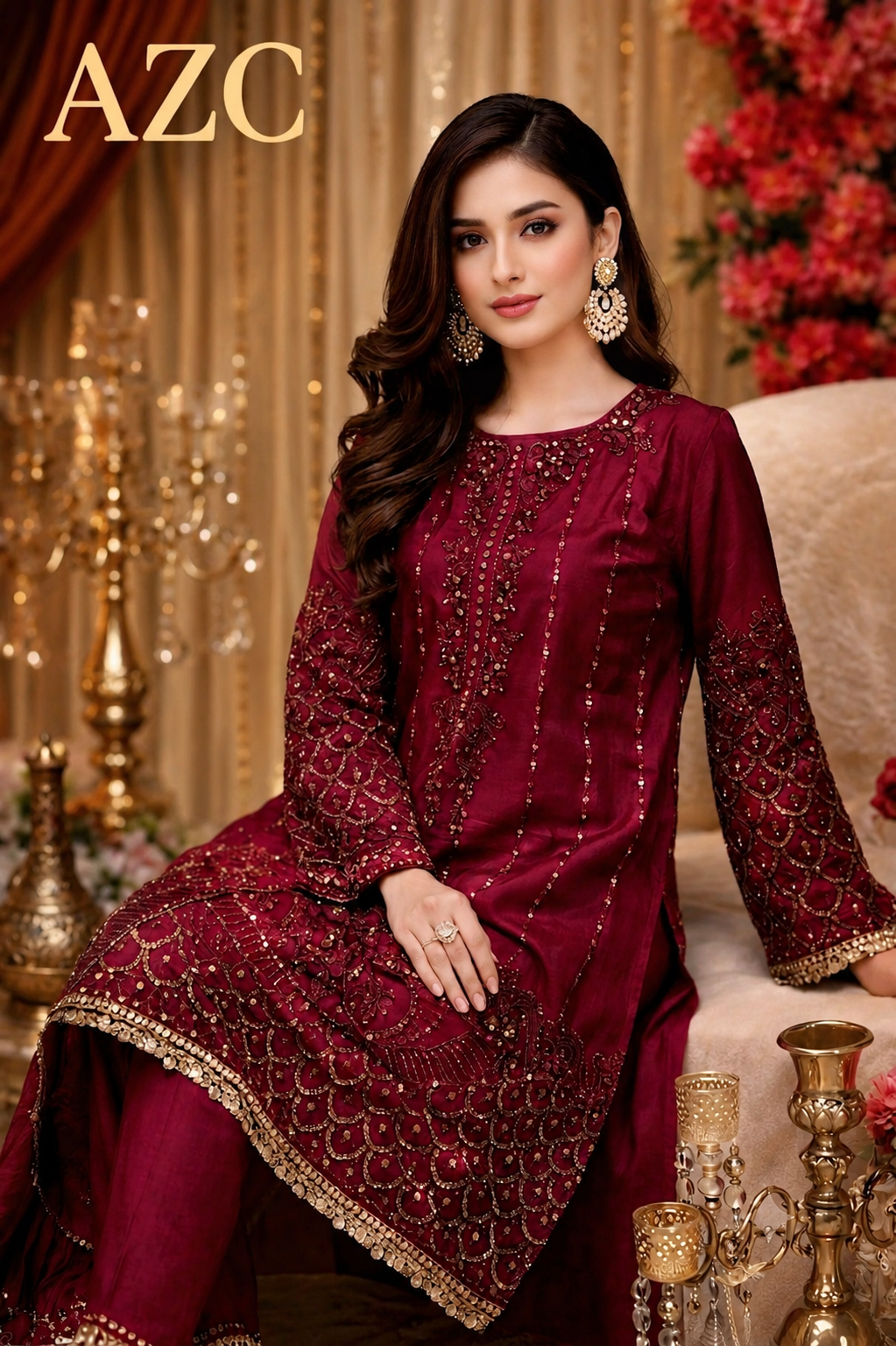 AZC Signature 2-Piece Ready to Wear Embroidered Lawn Dress